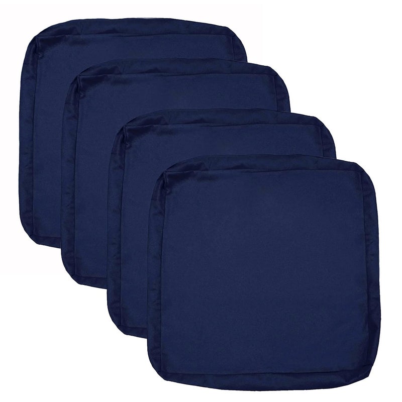Sqodok Patio Cushion Covers 22x20x4  Waterproof Outdoor Cushion Covers Replacement  4Pack Patio Cushion Seat Slicovers for Sectional Sofa  Chair  Outdoor Wicker Patio Sofa  Blue - Image 1
